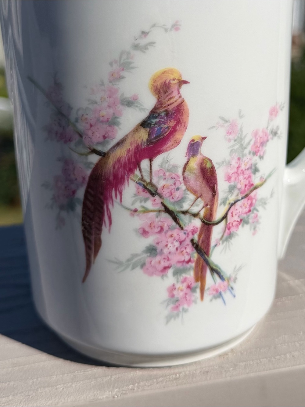 Vintage PK Unity German Porcelain Lusterware Bird & Floral Pitcher - Picture 2 of 11